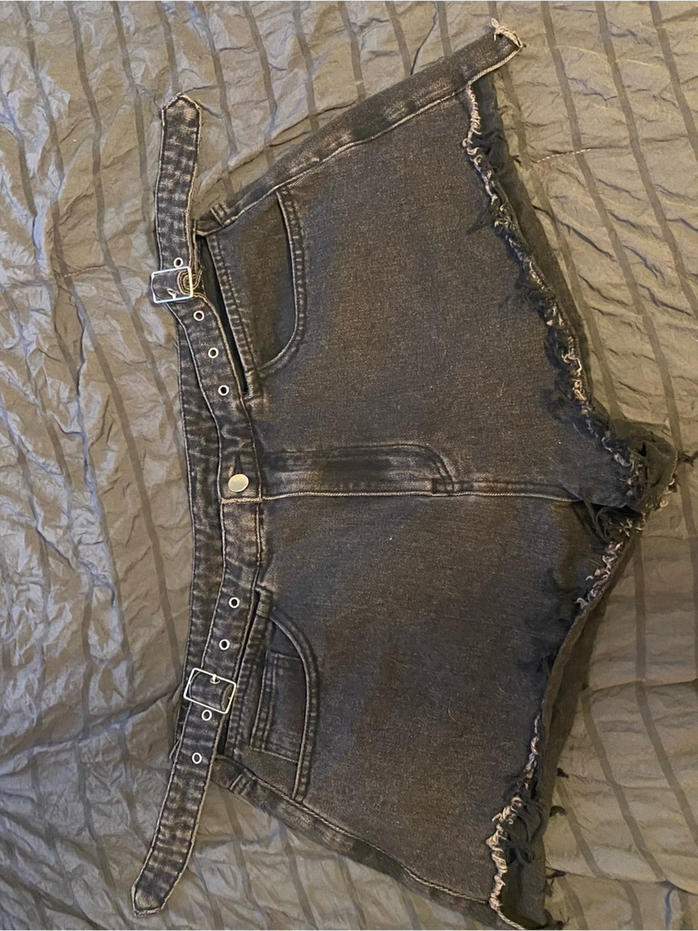 Black Cider Denim Cutoff Shorts